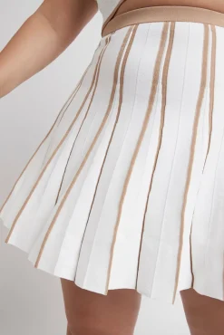 Pleated Knit Mini Skirt 611