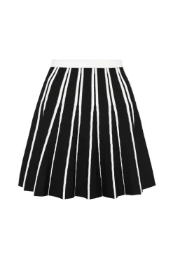 Pleated Knit Mini Skirt 611