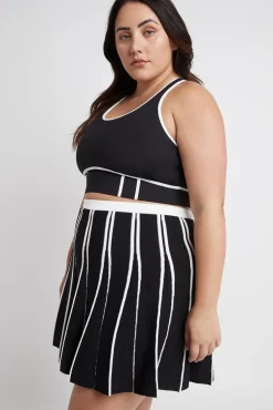 Pleated Knit Mini Skirt 611