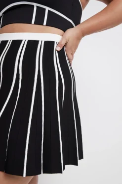 Pleated Knit Mini Skirt 611