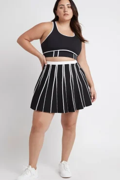 Pleated Knit Mini Skirt 611