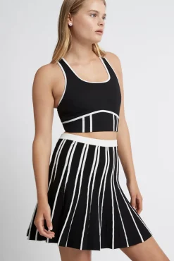 Pleated Knit Mini Skirt 611