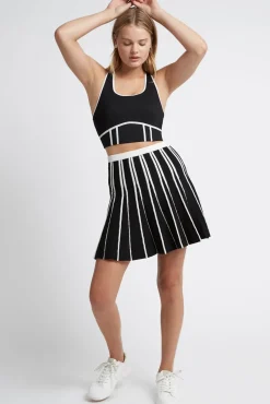 Pleated Knit Mini Skirt 611