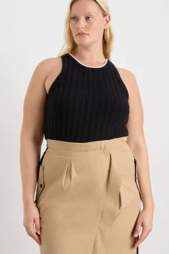 Racer Split Knit Top 107