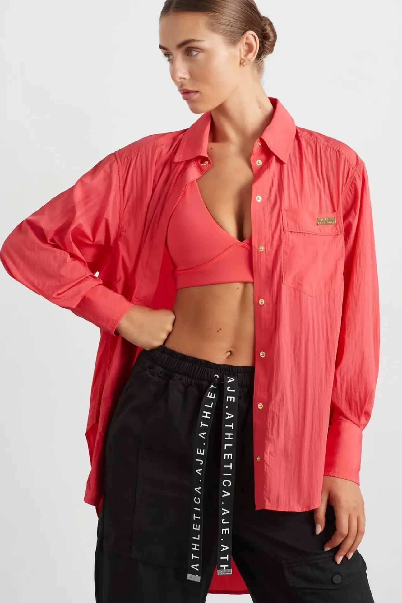Side Split Windbreaker Shirt 406