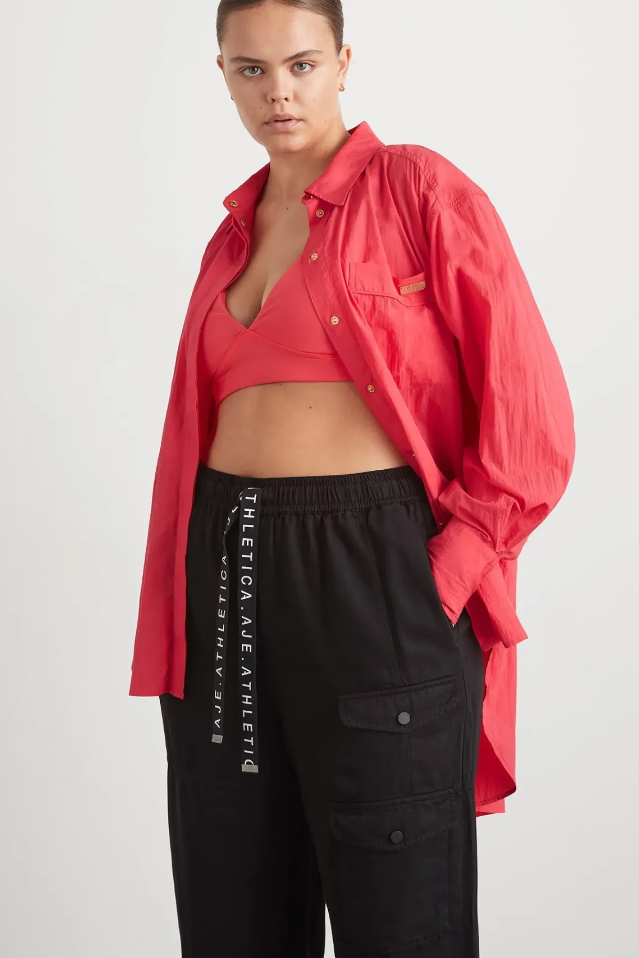 Side Split Windbreaker Shirt 406