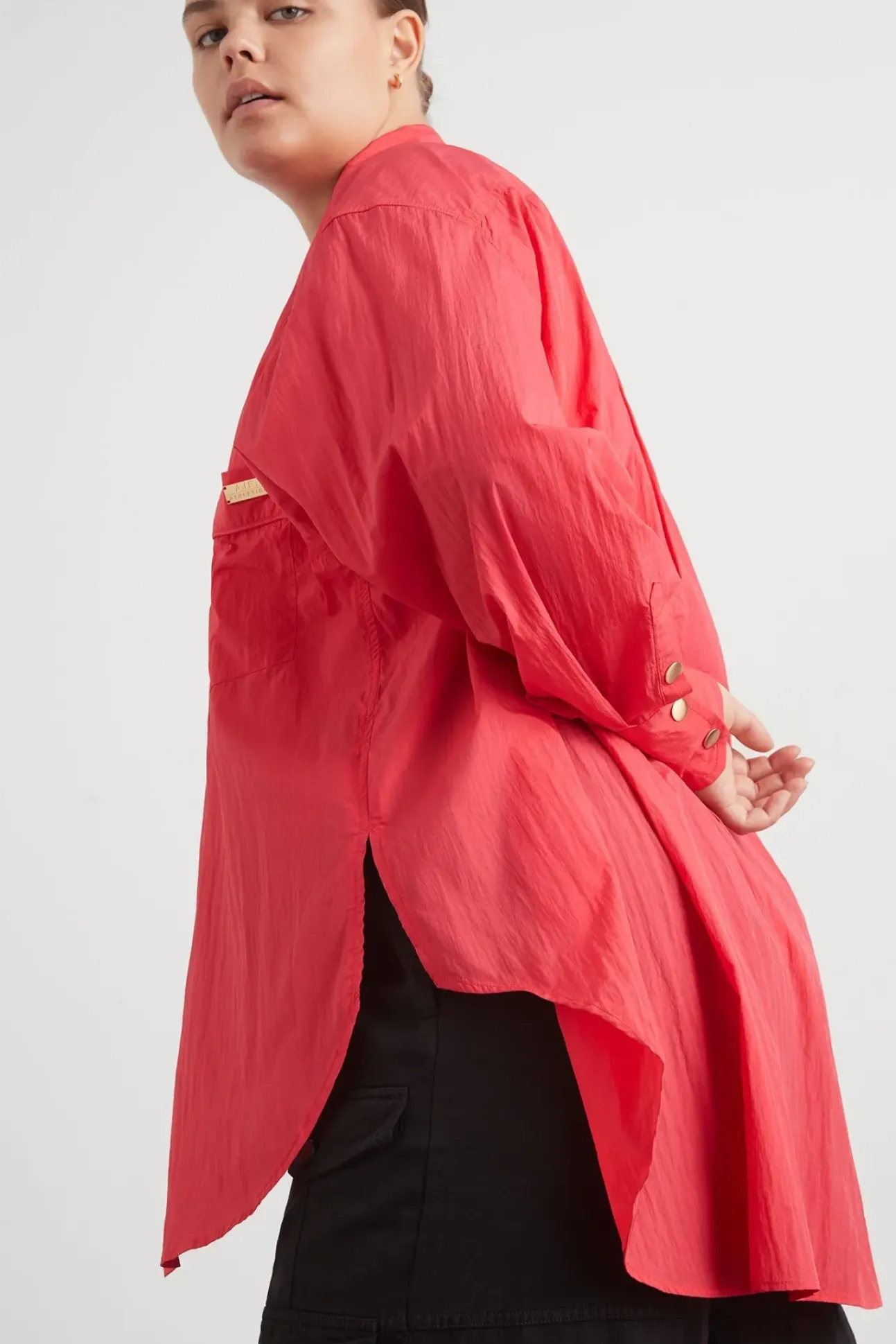 Side Split Windbreaker Shirt 406