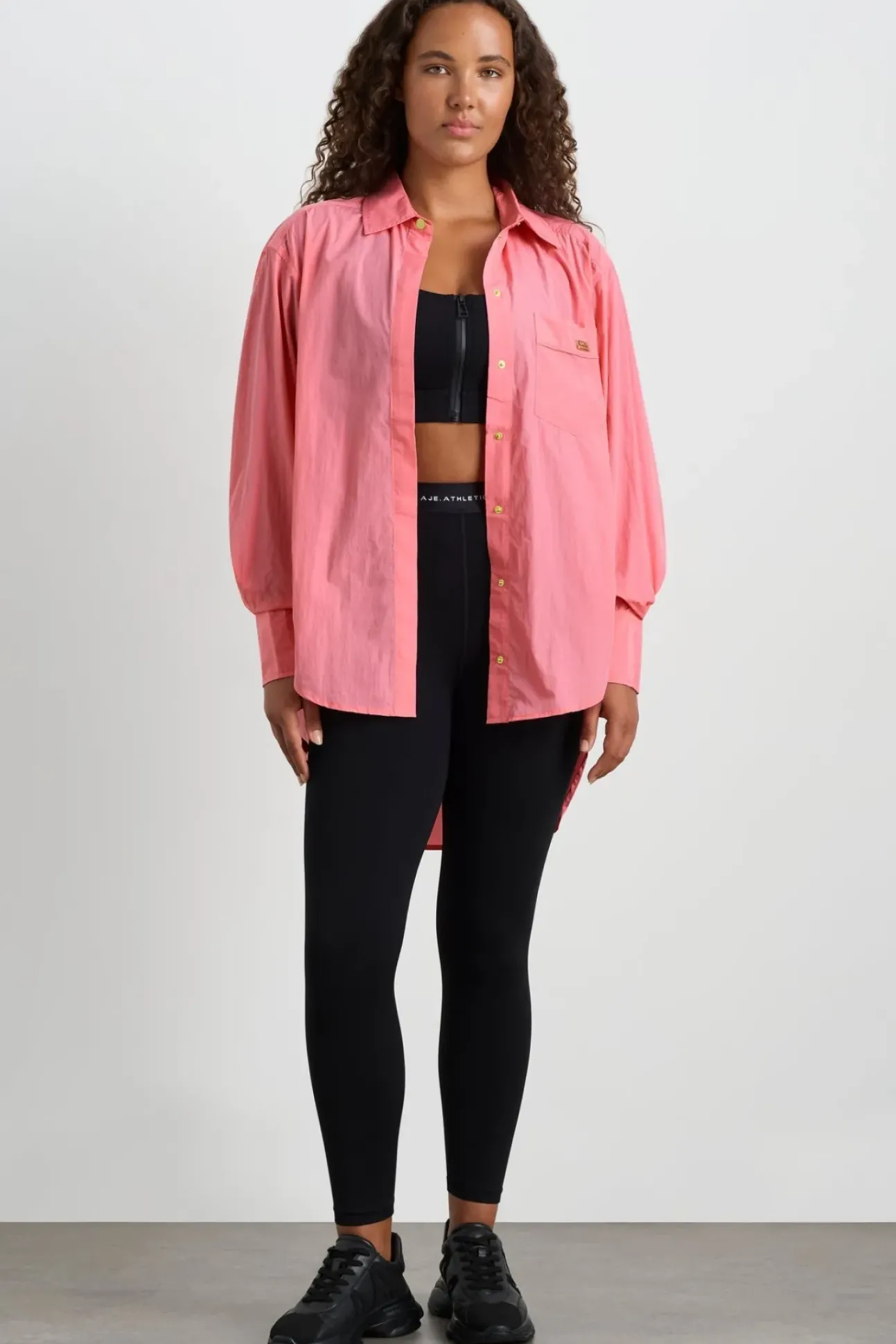 Side Split Windbreaker Shirt 406