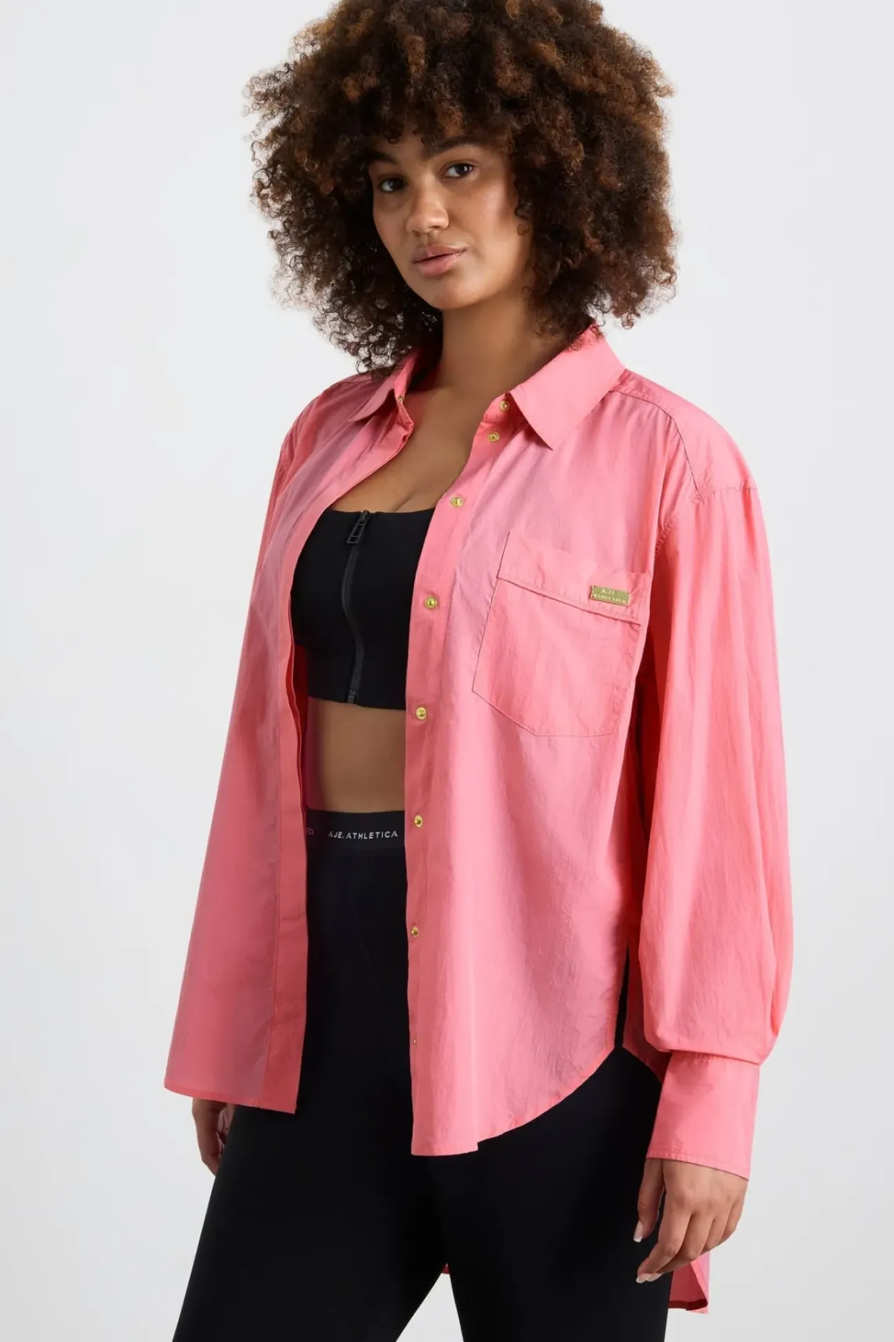 Side Split Windbreaker Shirt 406