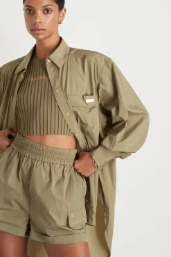 Side Split Windbreaker Shirt 406