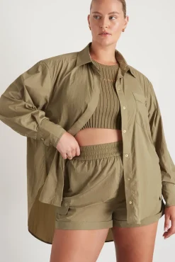 Side Split Windbreaker Shirt 406