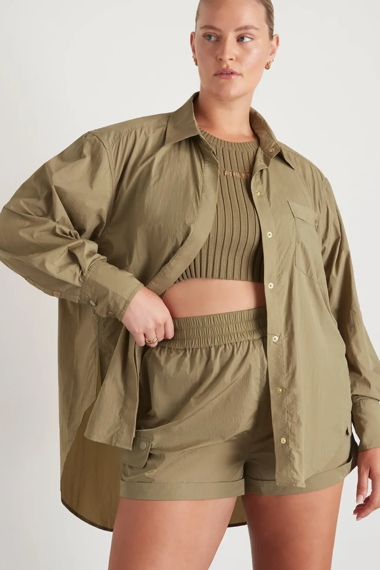 Side Split Windbreaker Shirt 406