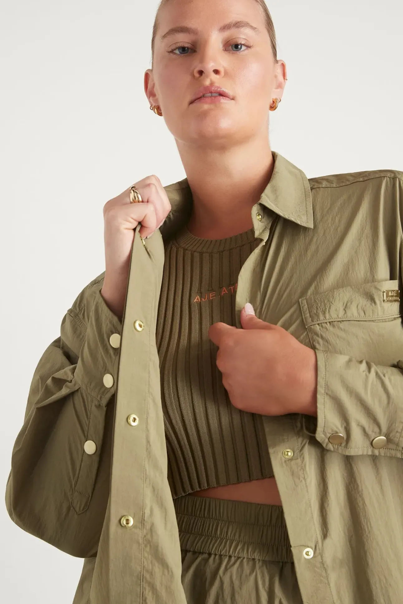 Side Split Windbreaker Shirt 406