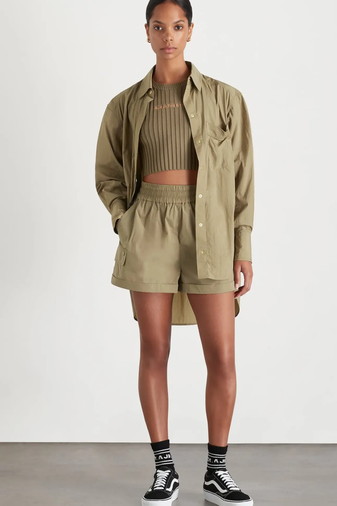 Side Split Windbreaker Shirt 406