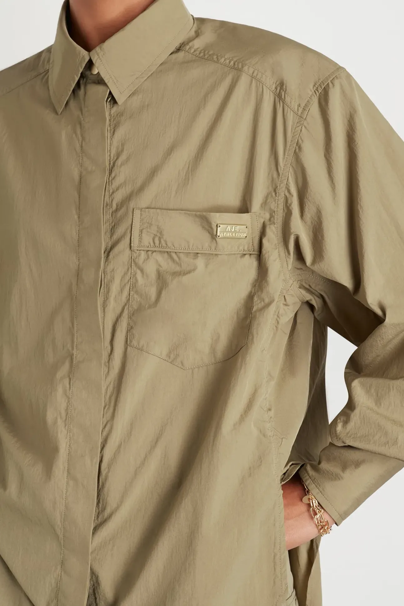 Side Split Windbreaker Shirt 406