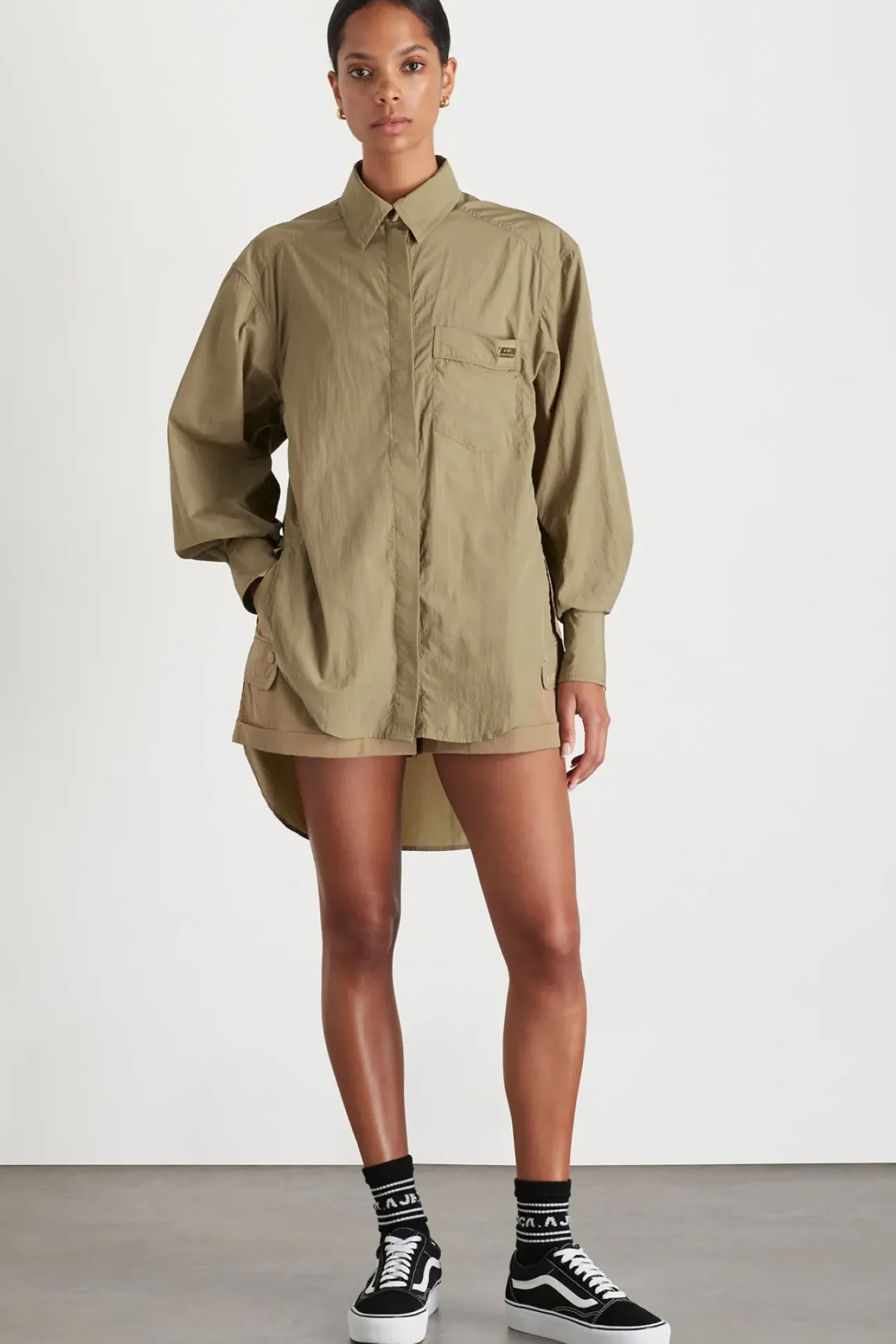 Side Split Windbreaker Shirt 406