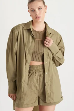 Side Split Windbreaker Shirt 406