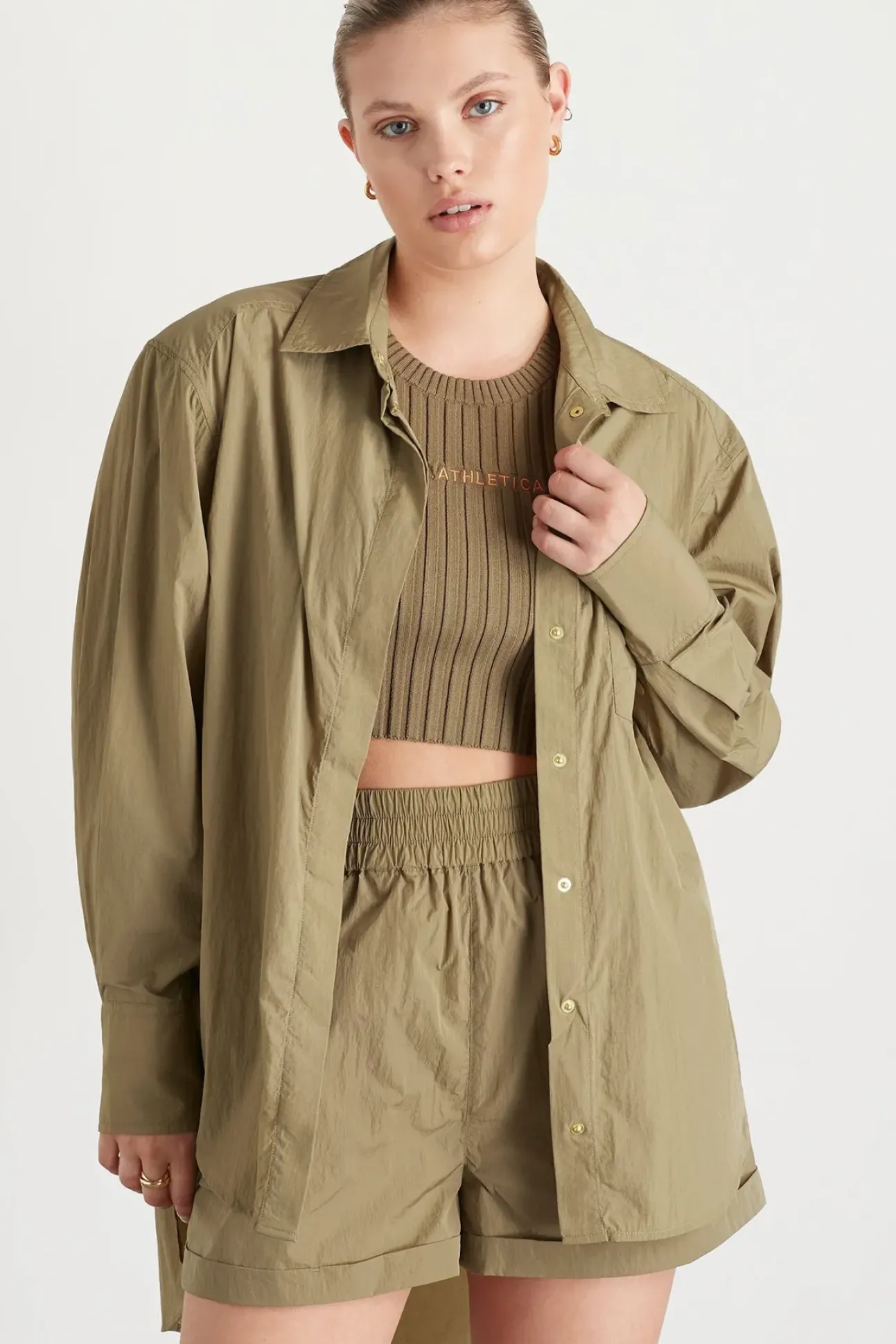 Side Split Windbreaker Shirt 406