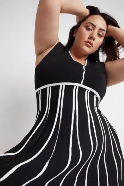 Sleeveless Pleated Knit Mini Dress 801