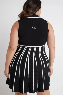 Sleeveless Pleated Knit Mini Dress 801