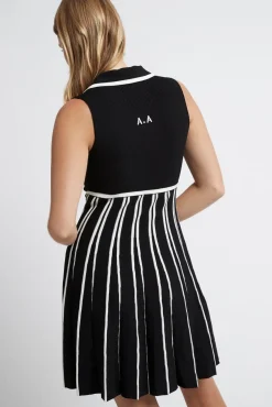 Sleeveless Pleated Knit Mini Dress 801