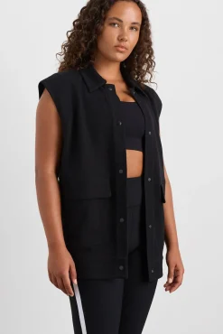 Sleeveless Waffle Jacket 785