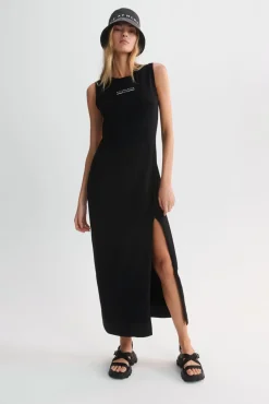 Split Hem Jersey Dress 816