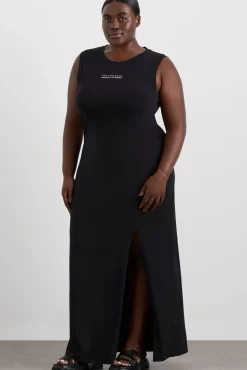 Split Hem Jersey Dress 816