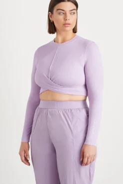 Twist Front Long Sleeve Crop Top 328