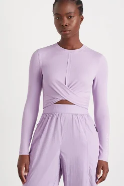 Twist Front Long Sleeve Crop Top 328