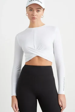 Twist Front Long Sleeve Crop Top 328
