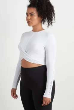 Twist Front Long Sleeve Crop Top 328