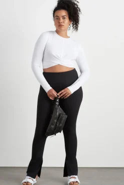 Twist Front Long Sleeve Crop Top 328