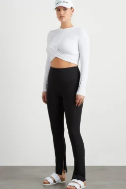 Twist Front Long Sleeve Crop Top 328