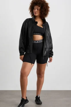 Vegan Leather Ruched Jacket 770