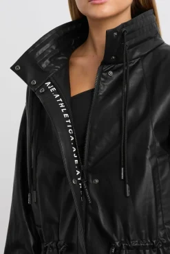 Vegan Leather Ruched Jacket 770