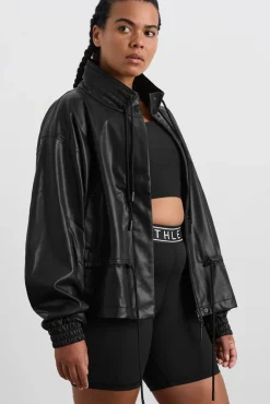 Vegan Leather Ruched Jacket 770