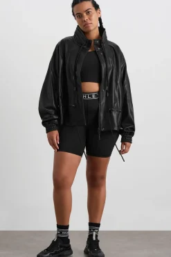 Vegan Leather Ruched Jacket 770