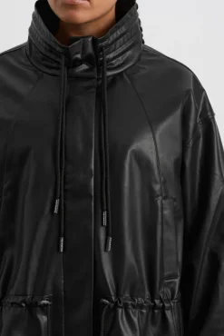 Vegan Leather Ruched Jacket 770