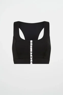 Zip Front Logo Mesh Bra 329