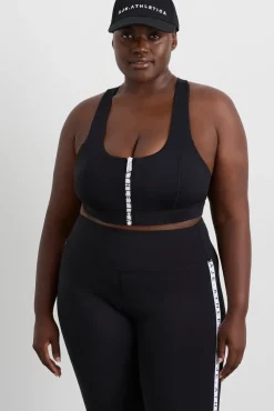 Zip Front Logo Mesh Bra 329