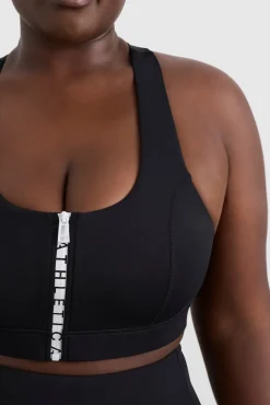 Zip Front Logo Mesh Bra 329