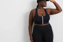 Zip Front Logo Mesh Bra 329