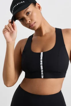 Zip Front Logo Mesh Bra 329
