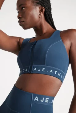 Zip Front Logotape Sports Bra 319