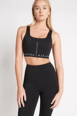 Zip Front Logotape Sports Bra 319