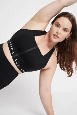 Zip Front Logotape Sports Bra 319