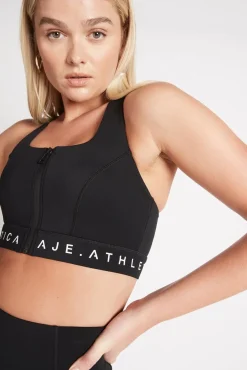 Zip Front Logotape Sports Bra 319