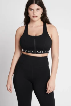 Zip Front Logotape Sports Bra 319